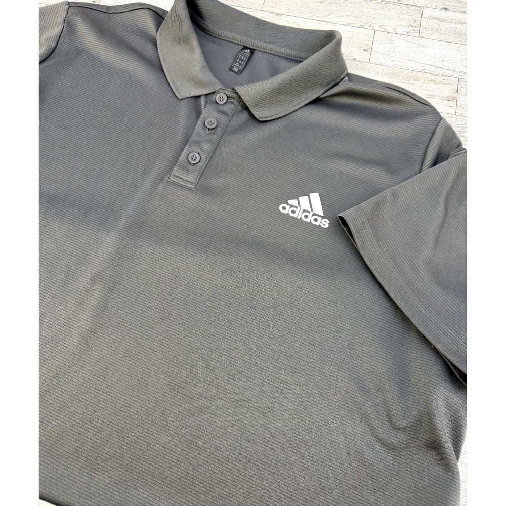 Adidas Prime Green Golf Polo Shirt Mens Golf Shirt Casual Gray XXL 2XL